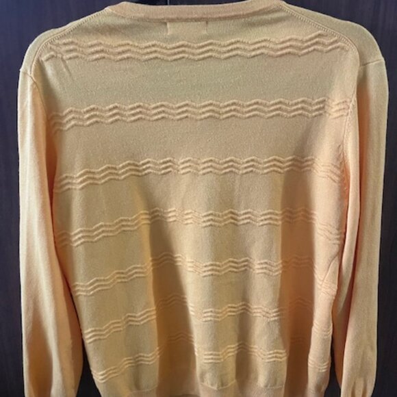 Eclectic Yellow Button-Up Cardigan | Size L | Wave Knit - Picture 2 of 4